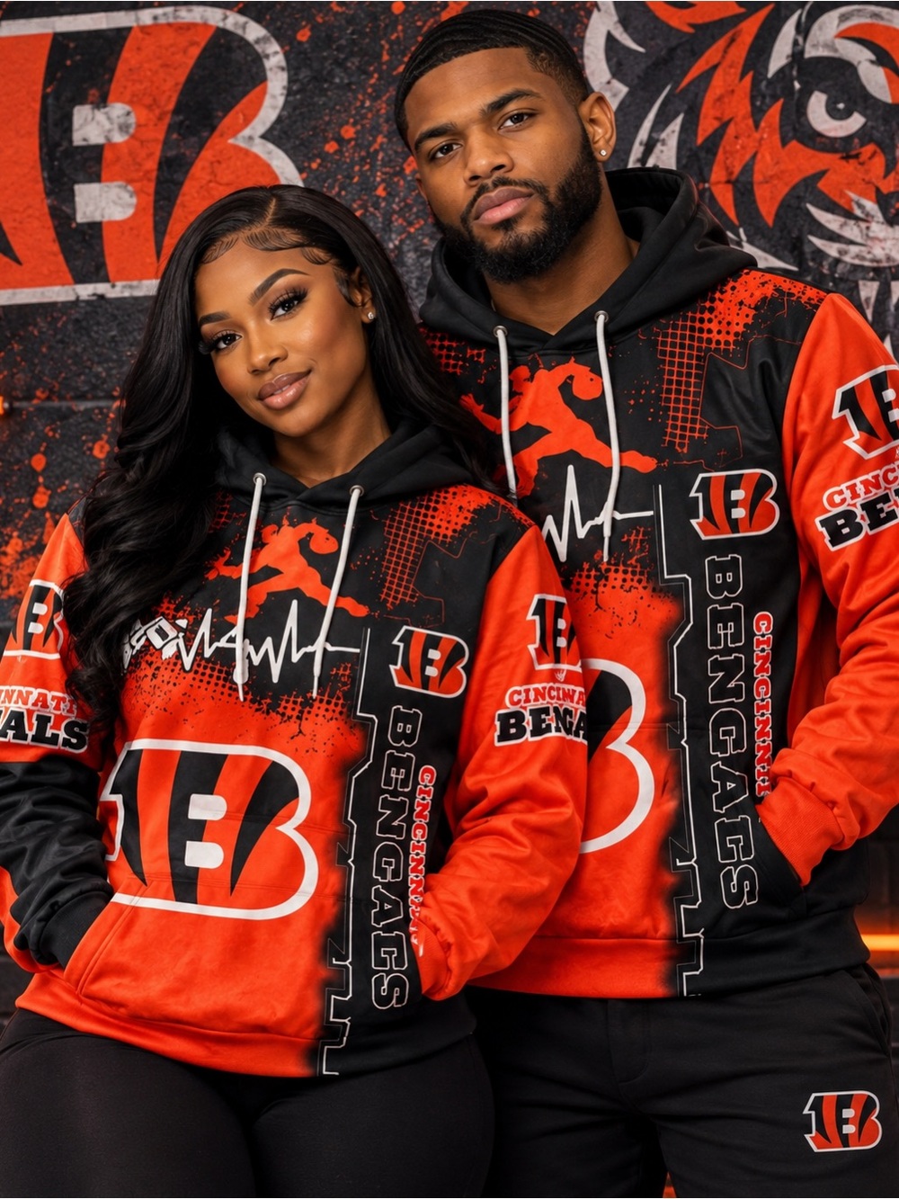 Cincinnati Bengals Black & Orange Lightweight Hooded Jacket